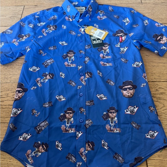 RSVLTS MLVPA Muncy Kunuflex Blue Graphic Men's Short Sleeve Shirt Sz Medium‎ NWT - Picture 2 of 10